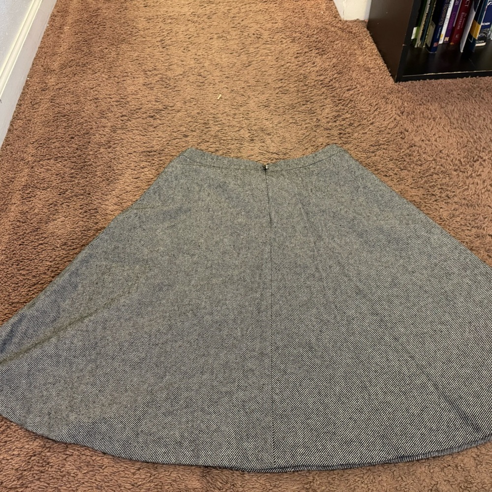 2 FOR $20 Indivi Japanese Tweed A Line Midi Skirt Black White Gray Size M - Picture 5 of 7